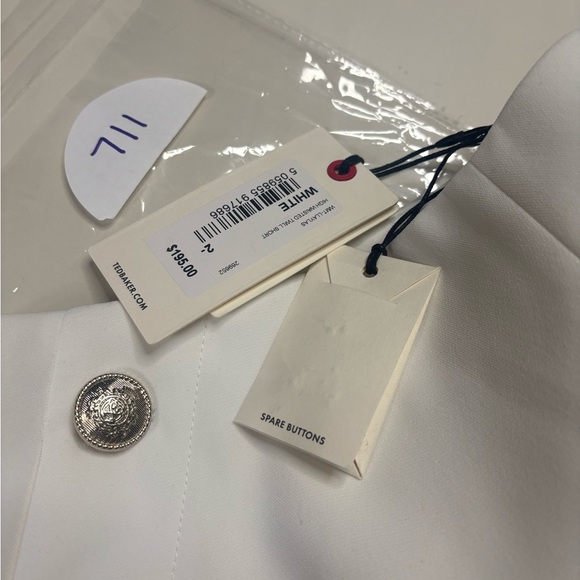 Ted Baker London Llaylas High Waisted Twill Shorts White Size 2 New - Picture 6 of 7